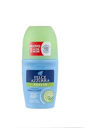 Felce Azzurra - Deodorant Roll On Fresh mit Aloe Vera, IdraTalc-Formel, Wirksamkeit 48 Stunden, hinterlässt keine Flecken - 50 ml