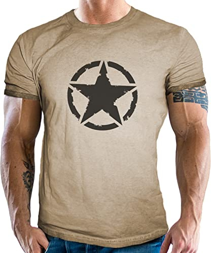 Camiseta clásica para los fans del ejército estadounidense: Vintage Star, Arena usada., XXXXL