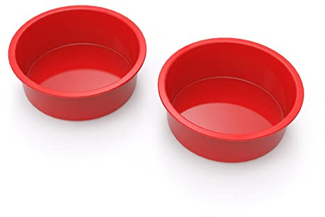 SILIVO 6 Inch Silicone Cake Tins for Baking, 2Pcs 15cm Samll Cake Tins for Air Fryer, 6inch Silicone Cake Mould for Baking Smash Cakes