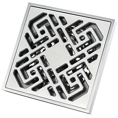 Bodenablauf Dusche, Quadratische Duschablauf Anti Geruch Badezimmer Duschablaufrinne Mit Siebdesign Geruchsverschluß,FüR KüChe, Bad, Garage, Keller(100 X 100 MM),Type1