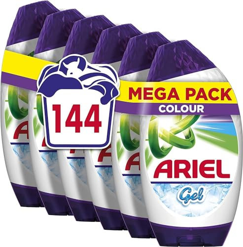 Ariel Washing Liquid Laundry Detergent Gel, 144 Washes (840 ml x 6), Colour, Brilliant Cleaning Even In A Cold Wash