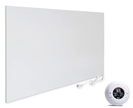 VIESTA® H900 Calefacción por infrarrojos 900 W – Panel 75×120 cm, Carbon Crystal, sin marco, pared/techo, IP20, TÜV/GS, protección contra sobrecalentamiento, incl. termostato inalámbrico TH20