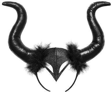 Maleficent Haarreif mit Horn-Motiv, Schwarz, für Halloween, Party, Kostüm, Einheitsgröße