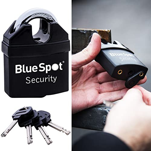 BlueSpot 65mm High Security Padlocks | Heavy Duty | Container | Maximum Strength | 4 Keys | Safe | Zing Alloy | Closed Shackle | Construction Site | Door Security Lock | DIY | Tools | UK Free P&P