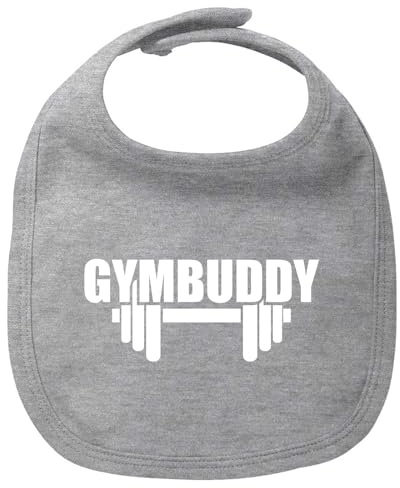 Huuraa Baby Lätzchen Gymbuddy Hantel Geschenk | Stoff Sabberlätzchen Bio Baumwolle Latz für Mädchen und Jungen Geschenkidee