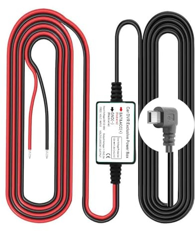 Gebildet Dashcam-Hardwire-Kit, Mini-USB-L-Anschluss, Niederspannungsschutz für Dashcam-Kameras, DC 12V – 24V bis 5 V/2.5A max. Kfz-Ladekabel-Set mit Sicherung