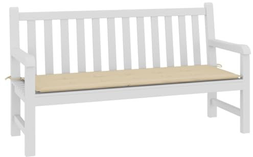 FOZICV Bankauflage Beige 150x50x3 cm Wasserdicht Stoff Sitzkissen Universellen Design Gartenbank-Auflage Dekorative Funktion Außenbereich Sitzpolster Witterungsbeständig