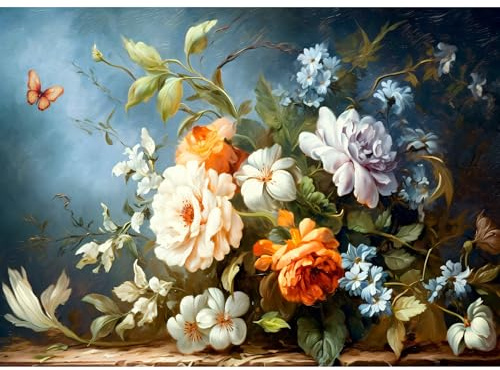 Carta di riso Bouquet blu, 29 x 40cm (1pc) - per decoupage di poster per mobili da CRAFT KREATIVELY