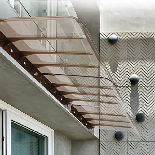 Vordach für Garten, Terrasse, Haustür, Außenmarkise, Veranda-Markise, leicht zu montierende Regenmarkise, Fenster-Regenschutz, Sonnenschutz, UV-Schutz vor Regen und Schnee, Polycarbonat-Abde