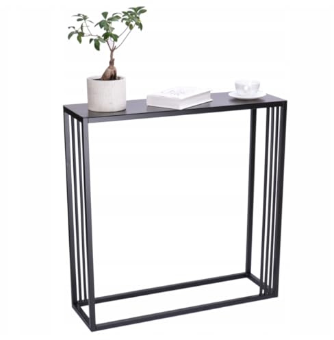 Anwicar Table Console étroite d'entrée Noir 80x20,5x10 cm | Console peu encombrante pour entrée, salon ou couloir; idéale comme table d'appoint et support décoratif