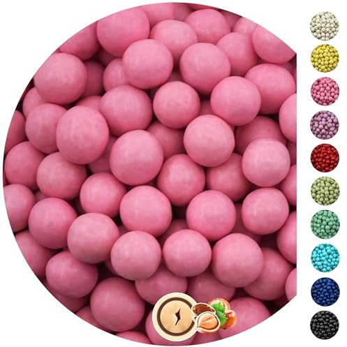 EinsSein 0,35kg Schokobälle rosa glanz Gastgeschenke Hochzeit Schokolade für die Gäste | Schokokugeln Bälle Schoko| Süßigkeiten Kindergeburtstag, Party, Taufe, Kommunion, Konfirmation| essbare Deko |