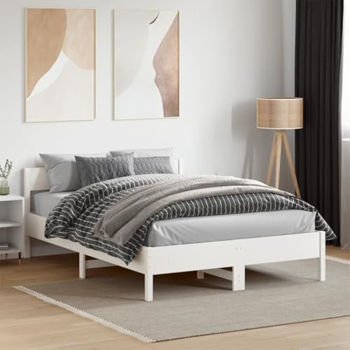 Generisch Massivholzbett ohne Matratze Weiß 120x190 cm Kiefernholz,jiangboyue-842775