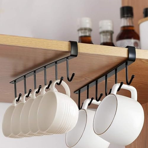 Becher Tassen Lagerung Haken Unter Regal Tassenhalter Küchenutensilien Krawatten Gürtel und Schal Hängen Rack Halter Unterschrank Schrank 2 Stücke