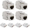 Uoww 4x CAT 7 Module Jack Keystone Idéal pour CAT7, CAT 6, CAT 6a, Prise RJ45 600 MHz 10 Gbit/s Pince D'Isolation, Câble LAN AWG 22-24 Connecteur D'Installation de Raccordement de Réseau STP Blindage