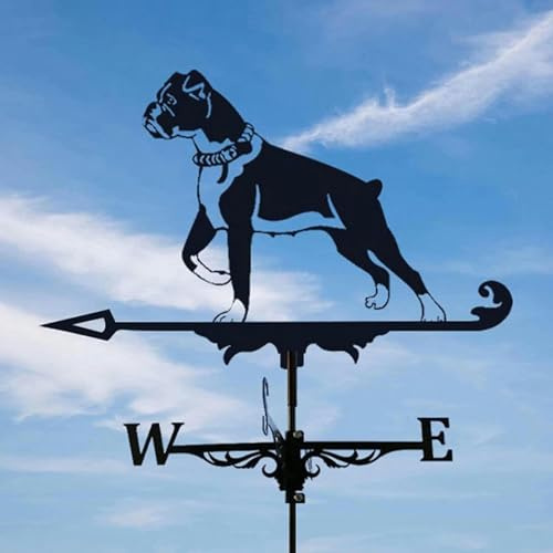 Banderuola segnavento per tetti - Banderuola a forma di cane Boxer, indicatori di direzione del vento per esterni, banderuola per decorazioni da tetto, giardino, cortile, banderuola per fattoria