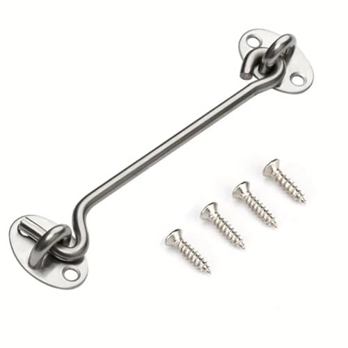 Ganchos for puertas y ventanas de acero inoxidable engrosados ​​de 4/6 pulgadas, herrajes for muebles, 1 juego(6in)