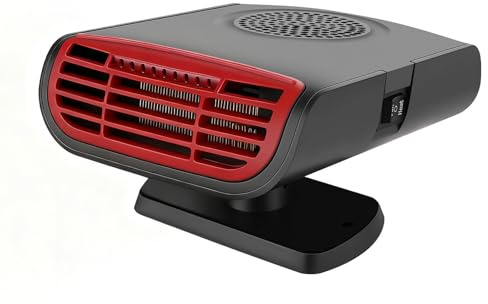 YEOOIYCW Chauffage de voiture 12 V 200 W - Dégivreur et déshumidificateur de pare-brise - Chauffage et refroidissement 2 en 1 - Dégivreur rapide avec rotation à 360° - Pour véhicule - Noir