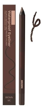 Delineador de ojos impermeable Duo Sharpenable, lápiz de cejas y delineador de ojos 2 en 1, larga duración y antimanchas, suave y fácil de colorear, alto rendimiento de color (marrón)
