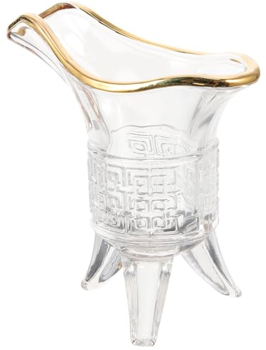 IMIKEYA Verre à liqueur vintage style impérial - Verre à vin décoratif rétro transparent à trois pieds, idéal pour les fêtes et les réceptions (100 ml).