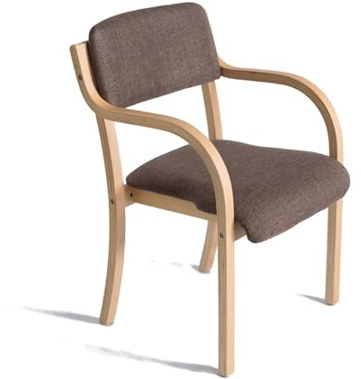 Stapelbarer Esszimmerstuhl aus Holz, moderner gepolsterter Besucherstuhl für Wohnzimmer, Schlafzimmer, Küche, Büro, Empfang, stilvolles und komfortables Design