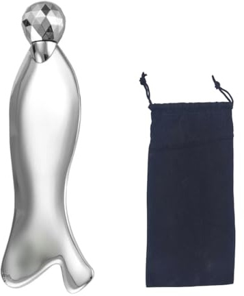 Gua Sha Y Rodillo Facial de Metal, Masajeador Ocular Portátil, Para La Cara Ojos Cuello Cuidado Del Cuerpo