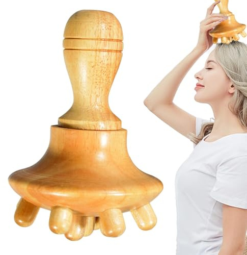 Masajeador de – Masajeador corporal de madera, vaso de mano hecho de material de haya natural, estimulación muscular manual, dispositivo de bienestar ligero, soporte para autocuidado y