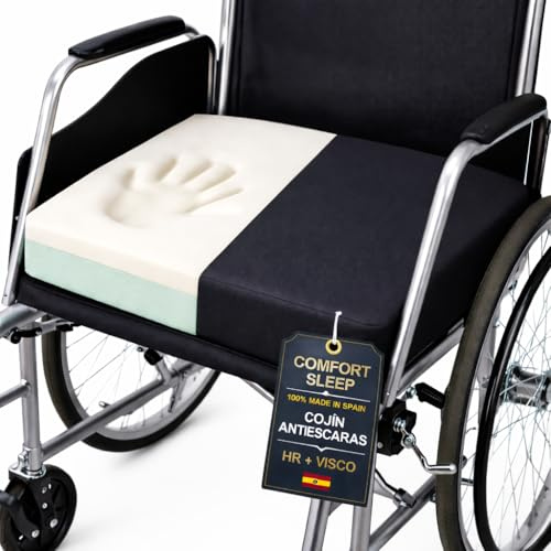 Dear Friend | Cojín Antiescaras Viscoelástico para Silla de Ruedas 40x39x8 cm con Funda Impermeable y Antideslizante – Cojín antiescaras postural para Mayores Fabricado en España