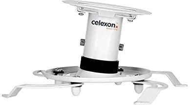 celexon universal Beamer-Decken-Halterung PDH130 weiß | neigbarer & schwenkbarer Projektor-Halter mit 360° Rotation und 13 cm Deckenabstand | Tragkraft max. 15Kg