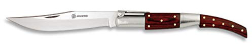 Navaja ARABE CARRACA Nº3 St Roja 13,5 cm para Caza, Pesca, Camping, Outdoor, Supervivencia y Bushcraft Albainox 01078 + Portabotellas de regalo