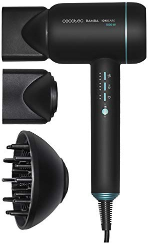 Cecotec IoniCare 6000 RockStar Essence Bamba-Haartrockner, 2200 W, digitaler Motor, Ionen, 5 Temperatureinstellungen, inklusive Diffusor und Konzentratdüse, 1,8 m Kabel (6000 RockStar Ice)