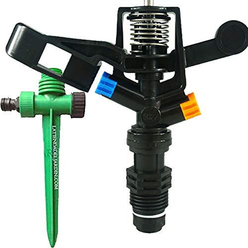 Suinga - Pack ASPERSOR agricola Circular 360º. Alcance 7-13 MTS. Rosca 1/2. Incluye PINCHO Porta ASPERSOR