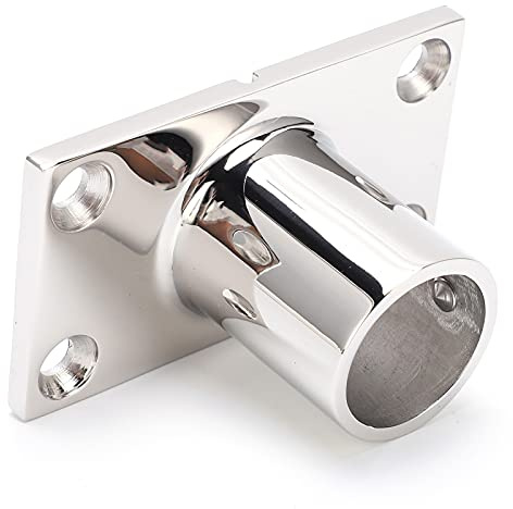 Gaeirt Base per Barca Rettangolare in Acciaio Inossidabile da 2 Pezzi 90 °, Base per candeliere per Barca con Base Rotonda per corrimano per Yacht(25mm)
