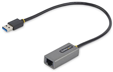 StarTech USB 3.0 auf Gigabit Ethernet Adapter, Schwarz (USB31000S2) | 10/100/1000 Mbit/s, USB auf RJ45, GbE, 30cm festes Kabel, treiberlose Installation