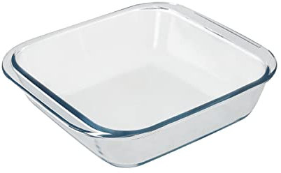 Fuente Horno Cristal Borosilicato Cuadrada 1,1litros. 18x18 cm. Ideal Meclas, Ensaladas, Postres, Cocina, Resposteria. Libre BPA