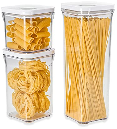 VAKUEN Premium Luftdichte Frischhaltedosen, Smart One-Click Seal Deckel, utan Scharniere, patentiertes Doppelsilikon-Futter, 100% auslaufsicher, spülmaschinen-, gefrier- und mikrowell) eignet