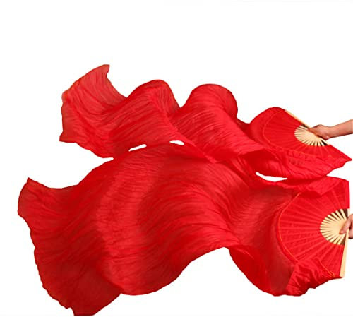 Stage Performance Bauchtanz-Fans aus 100 % echter Kunstseide, abgestufte Farbe, Tanzzubehör, Bauchtanz, 180 x 9 cm, Seidenschleier, Fans, Figure-2, 150 Seidenimitat