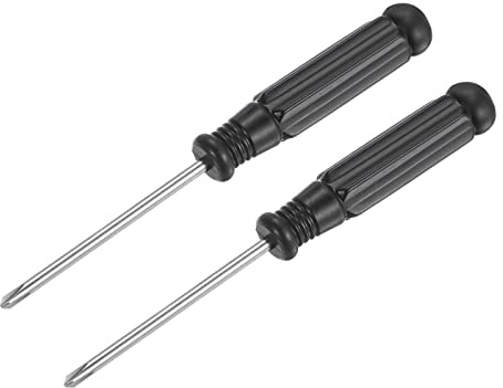 sourcing map Mini Phillips Screwdriver, 2.5mm Cross Head with Black Handle for Small Appliances, 2 Pcs