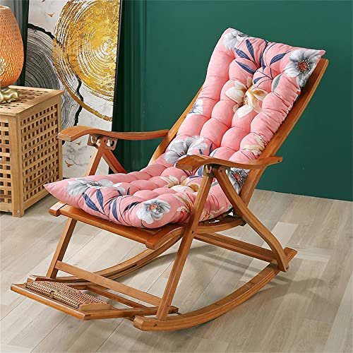 Morbuy Coussin de Chaise Lounge de Jardin, Coussin Chaise Longue Pliable, Coussin Bain de Soleil avec Sangles, pour Vacances Intérieur Exterieur (53 * 180cm,Lys Rose)