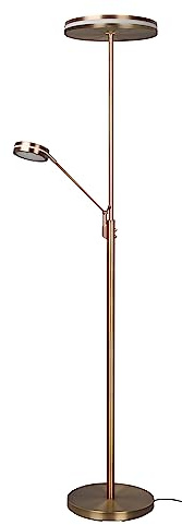 Trio Leuchten LED Stehleuchte Franklin 426510204, Metall Altmessing, inkl. 35 Watt LED, Farbwechsel, Dimmer