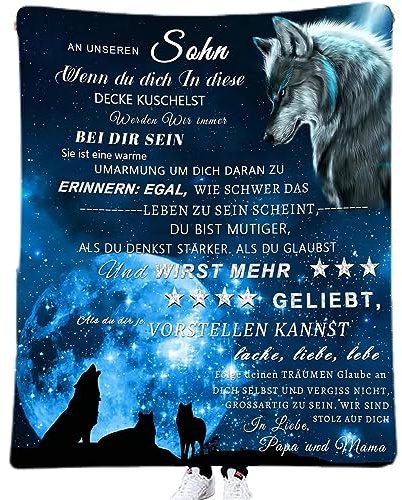 ACCZ Sohn Geschenk von Mama und Papa, Decke Geschenke für Sohn, Bester Sohn Geschenke, Kuscheldecke für Mein Sohn Geschenk Geburtstag, Weihnachten, 18. Geburtstag Junge