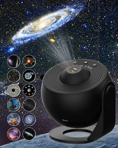 Galaxy Projector,13 in 1 Planetarium Star Projector with Solar System & Constellation, 360° Rotating Nebula Projector Lamp,Starry Sky Night Light Projector for Kids,Home Theater, Ceiling, Room Decor
