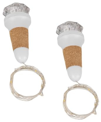 IMIKEYA 2pcs USB Rechargeable Diamond String Lights Slow Flash Wine Bottle Cork Stopper Led Decoration Light String for Party Wedding Outdoor Indoor