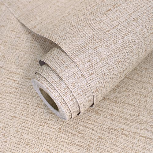 lenify Beige Grasscloth Peel and Stick Wallpaper Textured Contact Paper 15.7inch x 118.1inch Faux Linen Vintage Grasscloth Contact Paper Self Adhesive Removable Wallpaper Vinyl