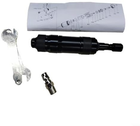 FACAIIO Molinillo rotatorio recto de 6 m, herramienta de molienda neumática, amoladora de aire, juego de herramientas de grabado con cabezales de molienda y accesorios de llave inglesa