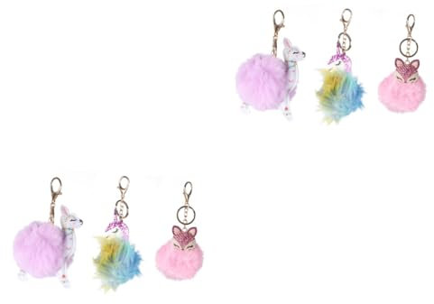 WRITWAA 6stücke Teiliges Plüsch Schlüsselanhänger Mit Einhorn- Für Taschen Und Schlüssel Einzigartiger Deko-Accessoire Für Damen Leicht Und Tragbar Farbenfrohes Design