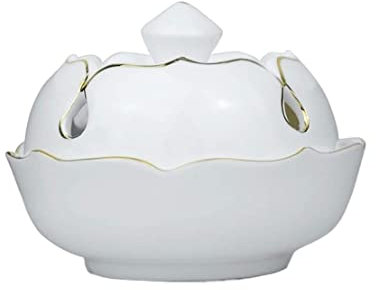 Räuchergefäß Räucherschale Räucherstäbchenhalter, Goldweißes Porzellan, Lotus-Räuchergefäß, Heimzimmer, Buddhistisches Dekor, Räucherstäbchenhalter Räuchergefäss Raucherschale