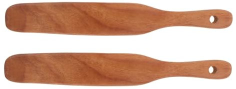 OFFSCH 2piezas Espátula De Madera Para Untar Raspador De Utensilio De Cocina Mango Ergonómico y Resistente