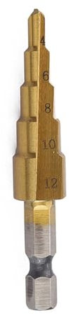 4-32mm HSS Titanium Coated Metal Hex Core Drill Bits High Speed Steel Step Drill Bit Set Cone Hole Wood Cutter Taper Metric(4-12)