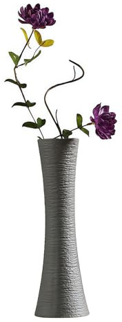 20CM Small Ceramic Vase Decorative Floral Vase Taper Vase Table Top Small Narrow Neck Vases for Home Decor Living Room Office Centerpieces Wedding Decorative(gray)