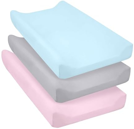 Lot de 3 housses de matelas à langer douces et confortables pour bébé